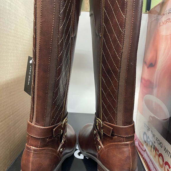 G by Guess Women's Shoes Haydin Leather Almond Toe Knee High Fashion Boots Brown - Picture 10 of 16